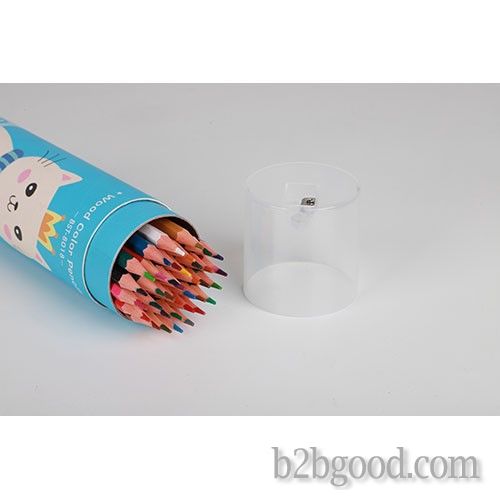 BST12 color, 18 color, 24 color plastic imitation wood oil hexagonal pencil color