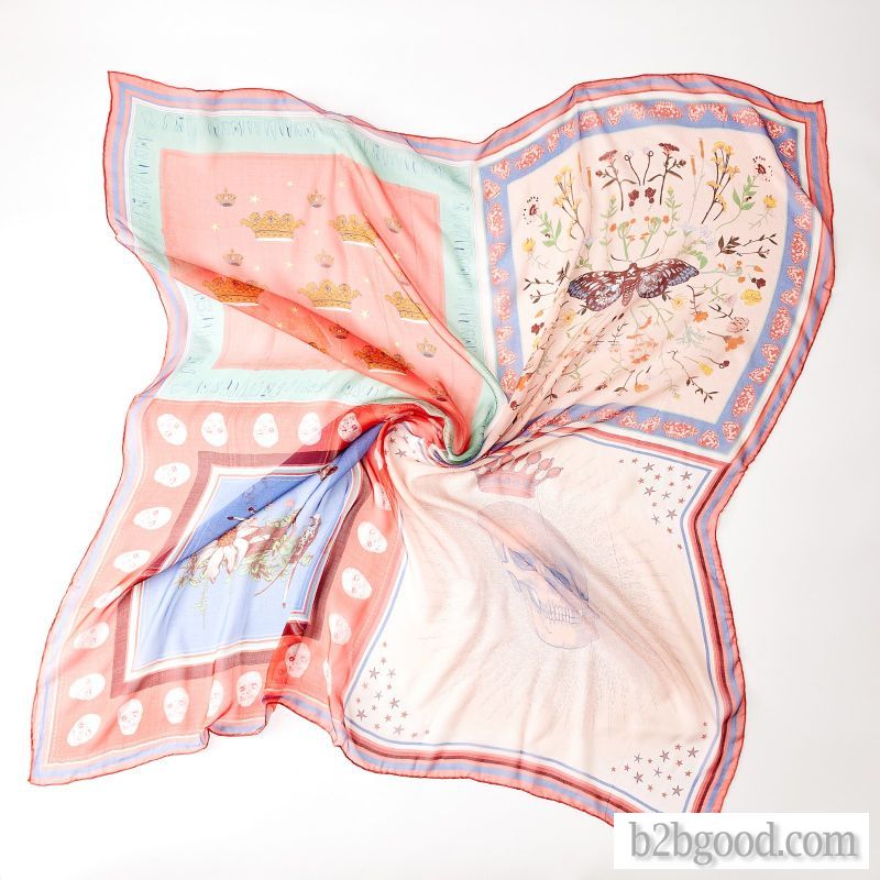 Silk scarf big square towel