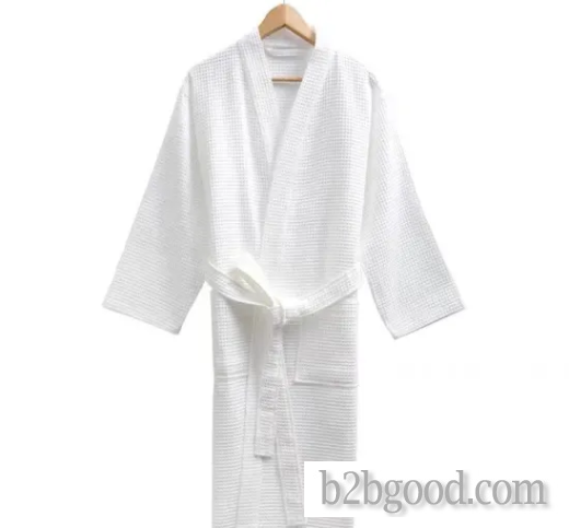 Hotel Cotton Kimono Collar Waffle Bathrobe