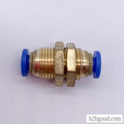 气动挡板通过PM-4 6 8 10 12 mm气管PU快速插入板固定铜连接器