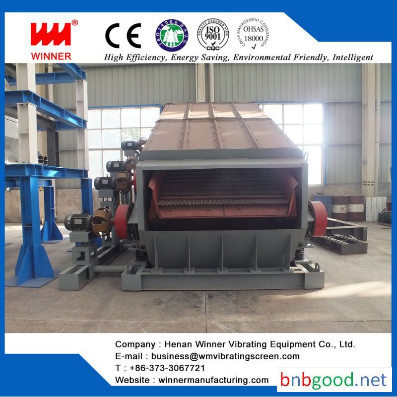 Dual frequency Linear vibrating screen for mining ore