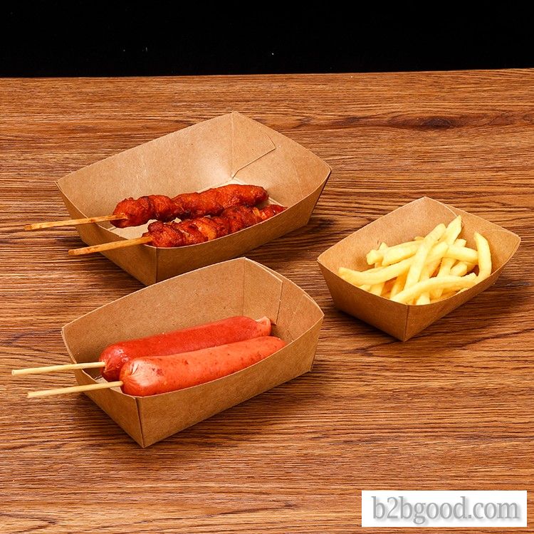 No-fold boat box lunch box Fried chicken nuggets boat box hot dogs