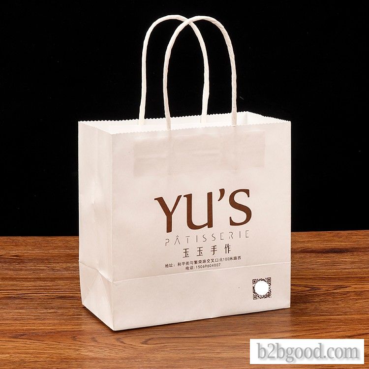 Shopping tote bag fast food tote bag gift dress white brown paper tote bag