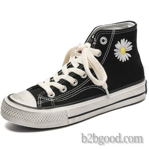 Letter Chi spring/summer autumn small Daisy high top lovers of men and women versatile canvas shoes