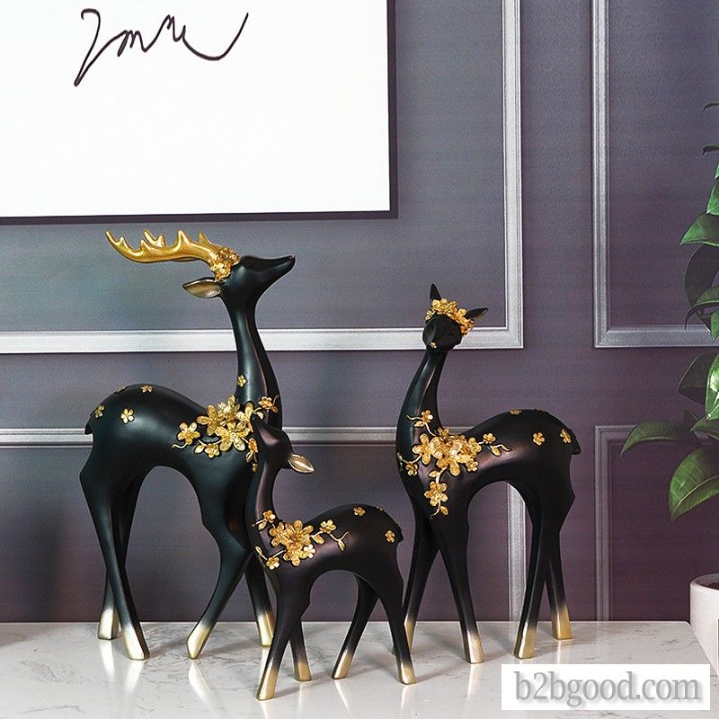 Qi hang-created modern simple sika deer handicraft ornaments parent-child couples creative gifts des