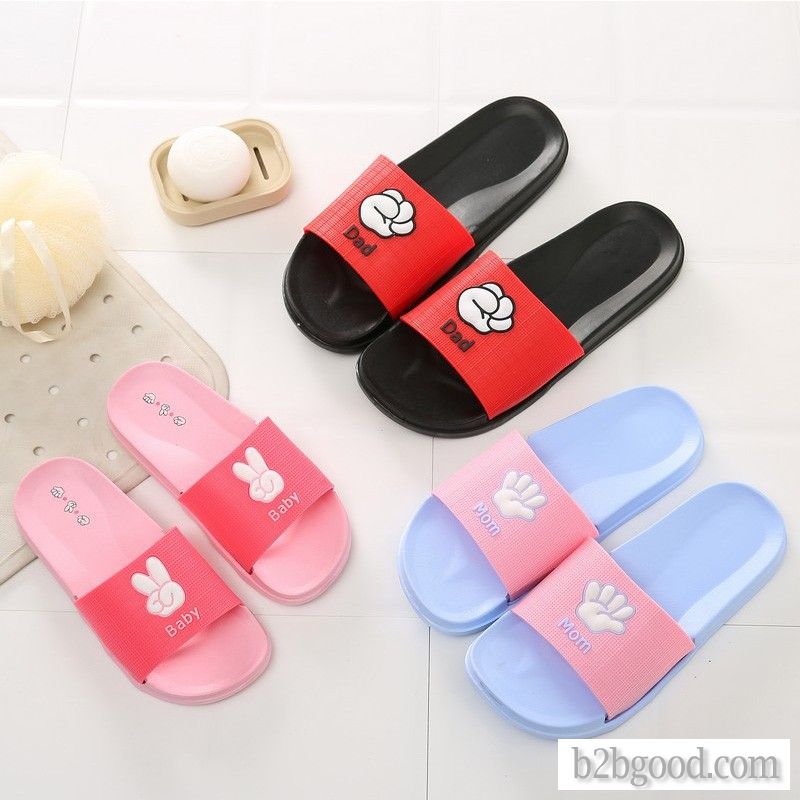 Beauty bridge parent-child slippers couples drag home soft soled slippers indoor cartoon slippers ho