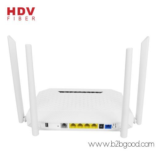 двухчастотный сегмент 2.4G и 5G FTTH 4GE + 4WIFI + 1 порт + 1USB 5dBi 4 антенны AC XPON GPON ONU