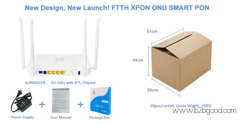 4GE+AC WiFi+1USB XPON ONU