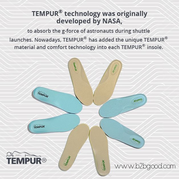 TEMPUR outsoles and insoles for footwear to  branded footwear companies