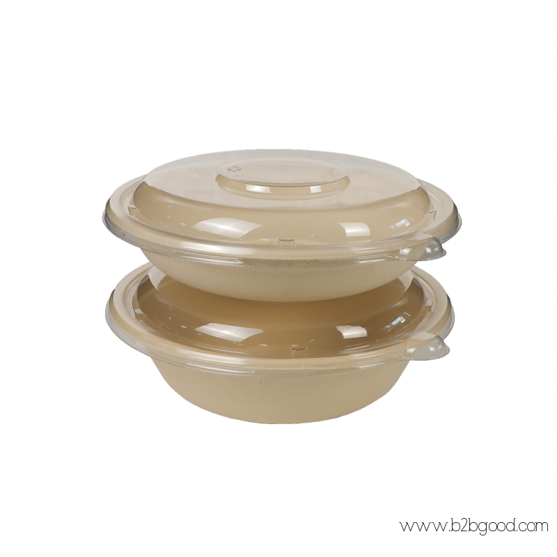 Biodegradable Compostable Fiber Pulp Round Salad Bowls