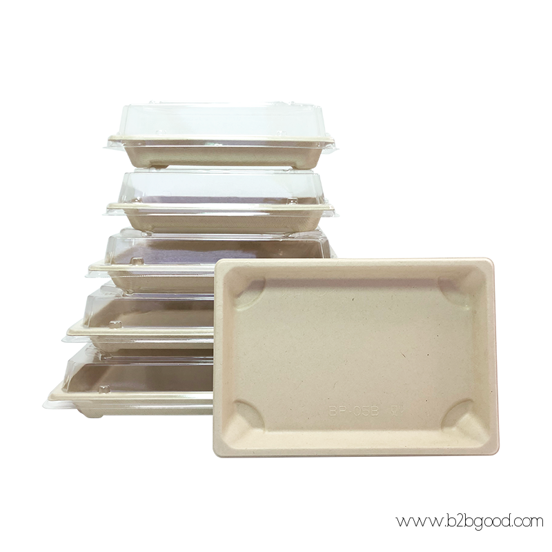 Fiber Pulp Sushi Tray With Film