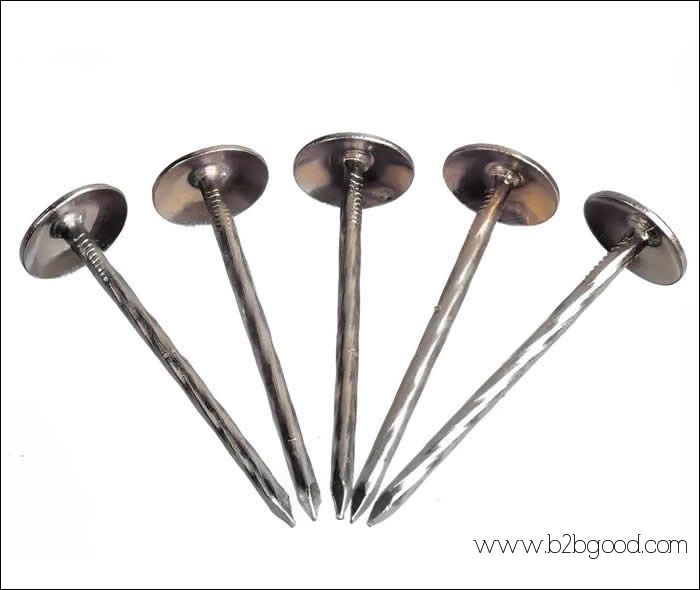Galvanized Twisted Roofing Nails with Umbrella Head, 3 inches, 9 BWG